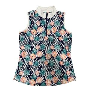 Pebble Beach Dry Luxe Performance Zip Sleeveless Tank Golf Tennis Size L